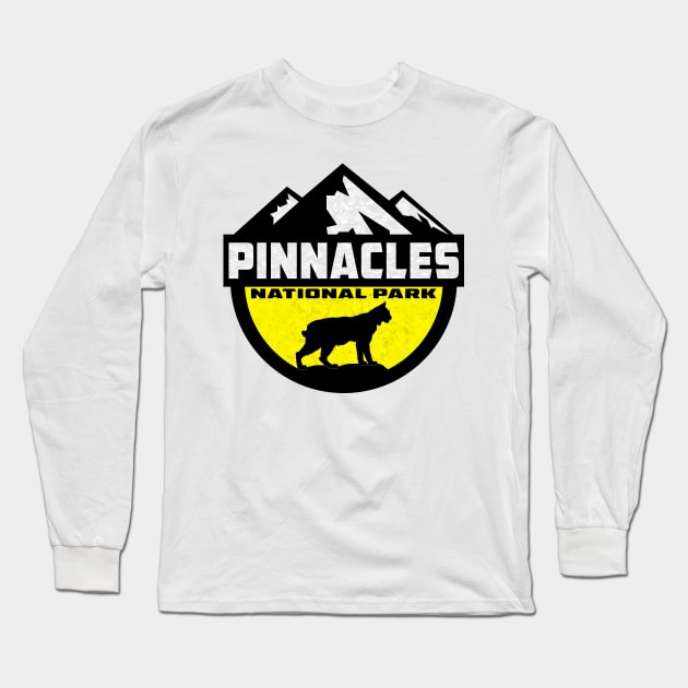 Pinnacles National Park California Bobcat Long Sleeve T-Shirt by TravelTime